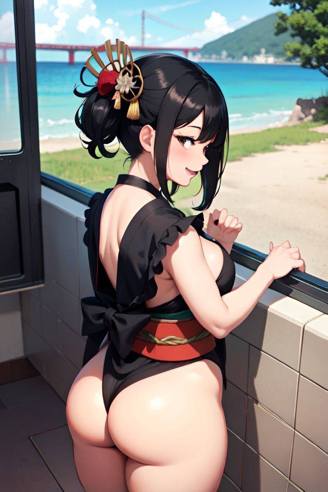 Anime Chubby Small Tits 70s Age Laughing Face Black Hair Pixie Hair Style Dark Skin Charcoal Train Back View On Back Geisha 3681528285155430020 - AI Hentai - #main