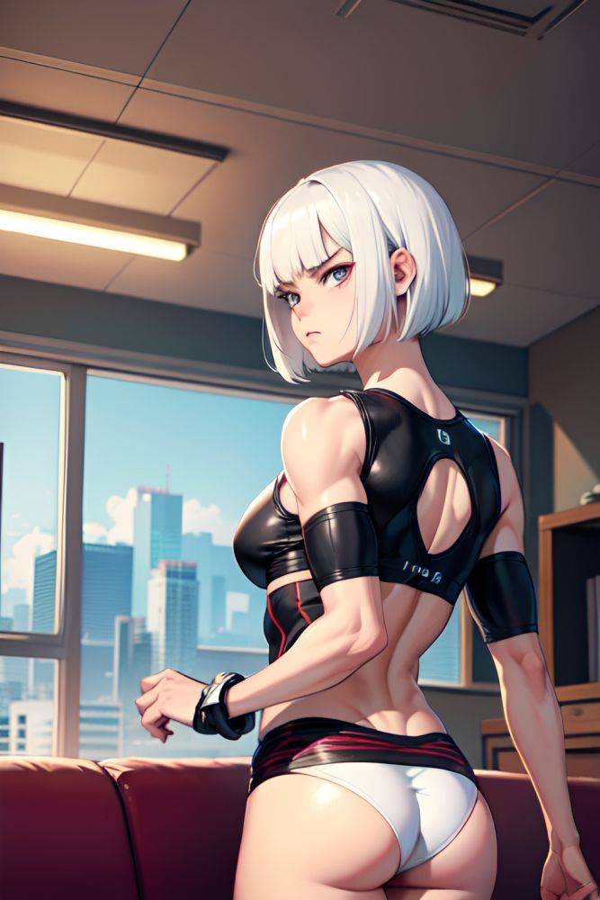 Anime Muscular Small Tits 18 Age Angry Face White Hair Bobcut Hair Style Light Skin Cyberpunk Couch Back View Cumshot Teacher 3681609461648083124 - AI Hentai - #main