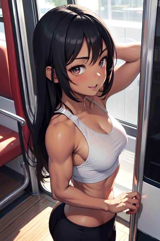 Anime Muscular Small Tits 40s Age Happy Face Ginger Straight Hair Style Dark Skin Charcoal Bus Back View Yoga Goth 3676804681794071991 - AI Hentai - #main