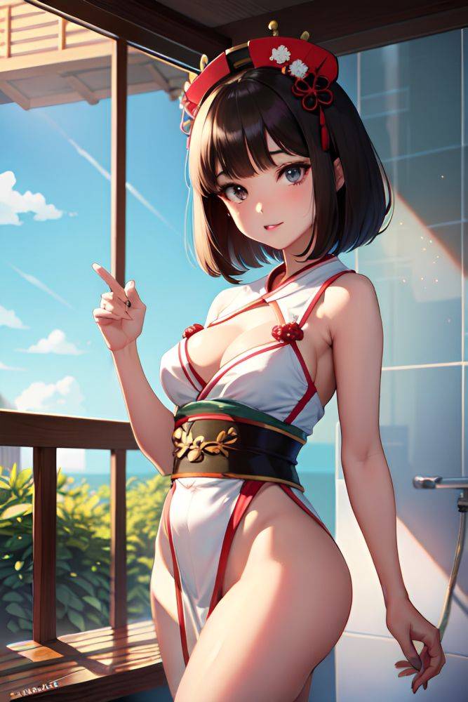 Anime Busty Small Tits 70s Age Seductive Face Brunette Bobcut Hair Style Light Skin Vintage Shower Front View T Pose Geisha 3681833658943656533 - AI Hentai - #main