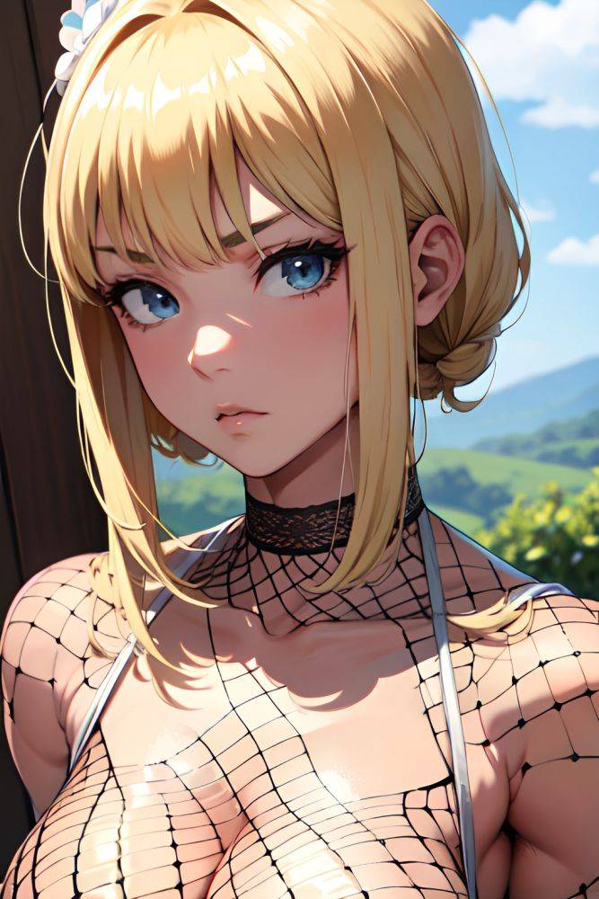 Anime Muscular Small Tits 60s Age Serious Face Blonde Bangs Hair Style Light Skin Soft Anime Wedding Close Up View Massage Fishnet 3677129381285819886 - AI Hentai - #main