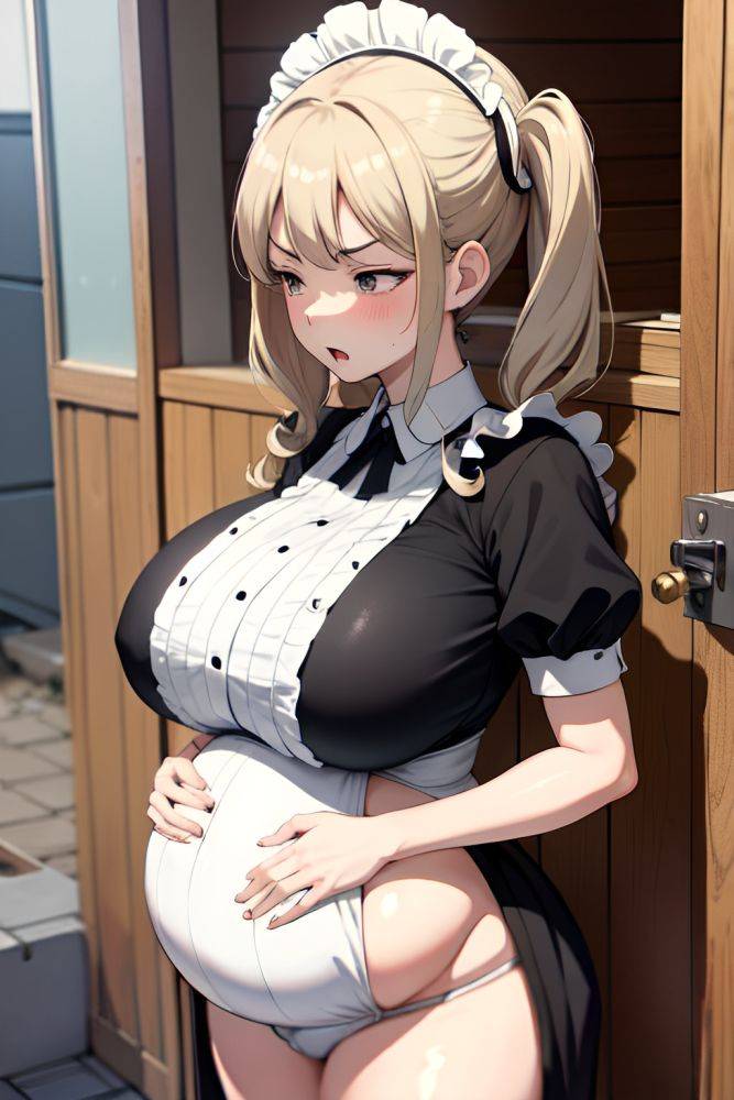 Anime Pregnant Huge Boobs 60s Age Angry Face Brunette Pigtails Hair Style Light Skin Black And White Sauna Front View Sleeping Maid 3677156439116127372 - AI Hentai - #main