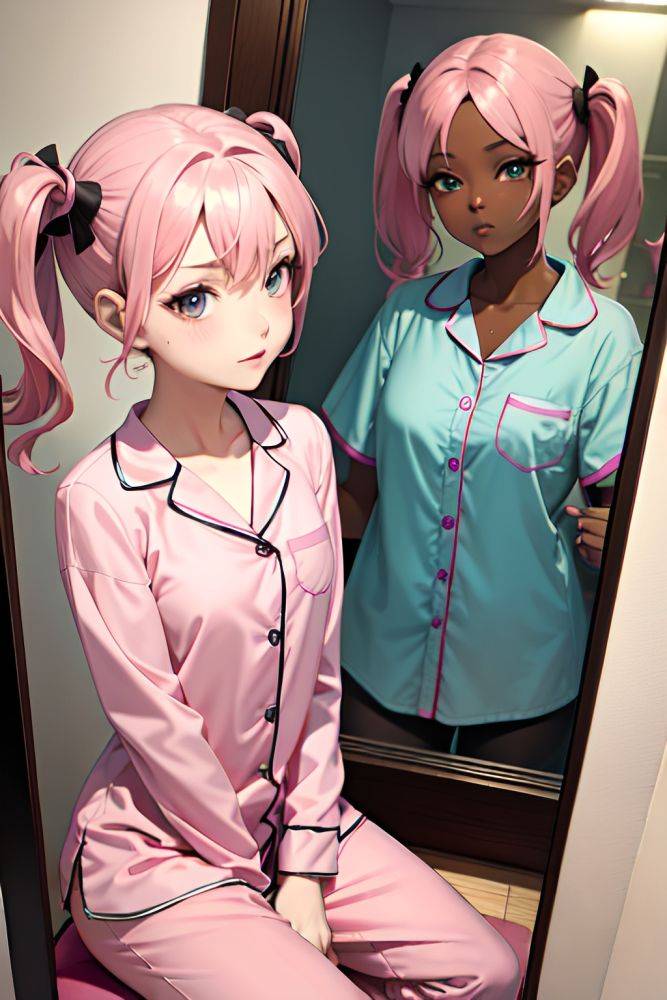 Anime Skinny Small Tits 30s Age Seductive Face Pink Hair Pigtails Hair Style Dark Skin Mirror Selfie Mall Close Up View Straddling Pajamas 3677345847640335629 - AI Hentai - #main