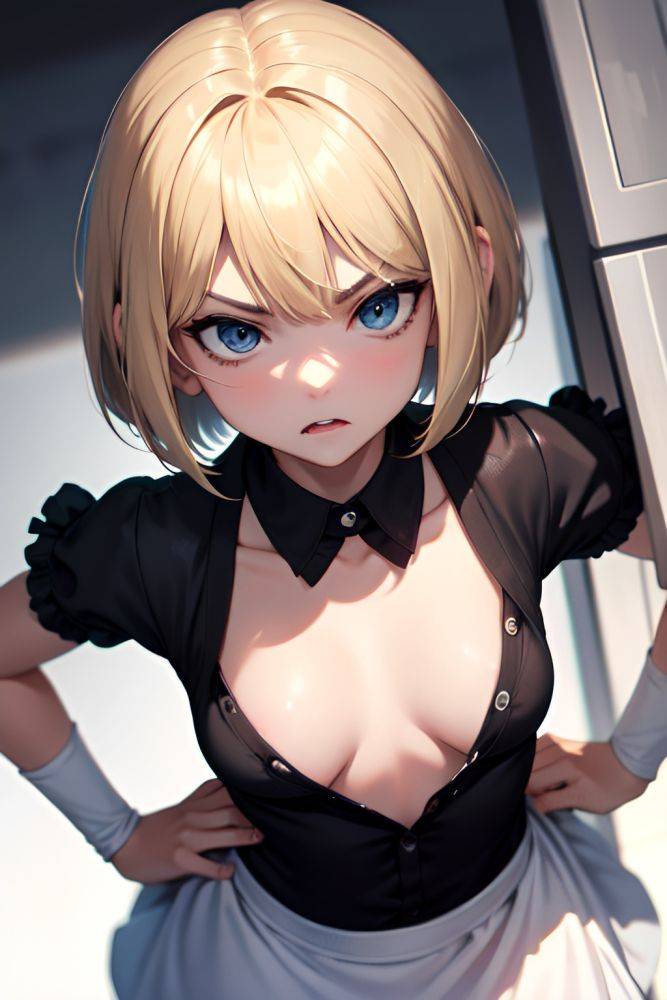 Anime Skinny Small Tits 18 Age Angry Face Blonde Bobcut Hair Style Light Skin Black And White Prison Close Up View Gaming Maid 3677369040487556544 - AI Hentai - #main