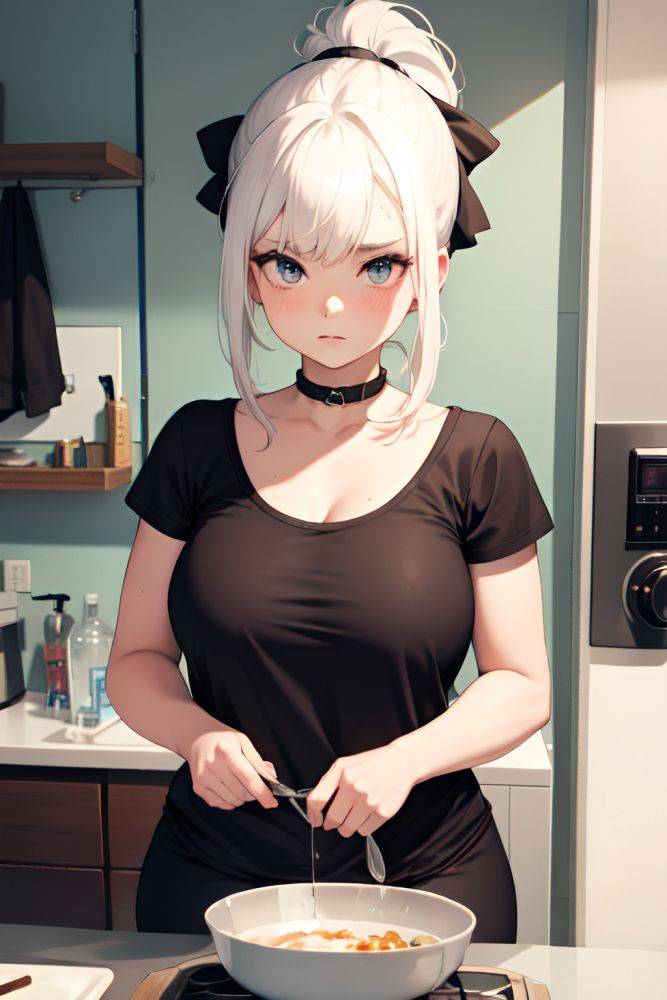 Anime Chubby Small Tits 80s Age Serious Face White Hair Ponytail Hair Style Dark Skin Mirror Selfie Shower Close Up View Cooking Goth 3677655085273067017 - AI Hentai - #main
