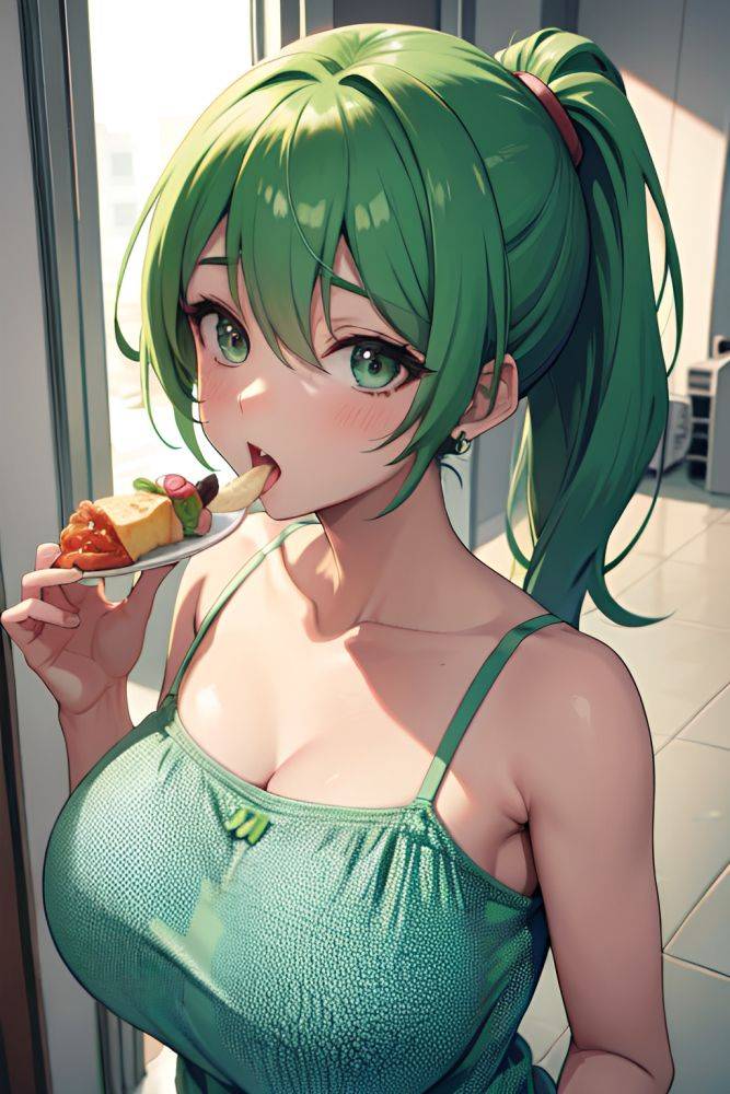 Anime Pregnant Small Tits 30s Age Orgasm Face Green Hair Ponytail Hair Style Light Skin Comic Hospital Front View Eating Bra 3677666681725215601 - AI Hentai - #main