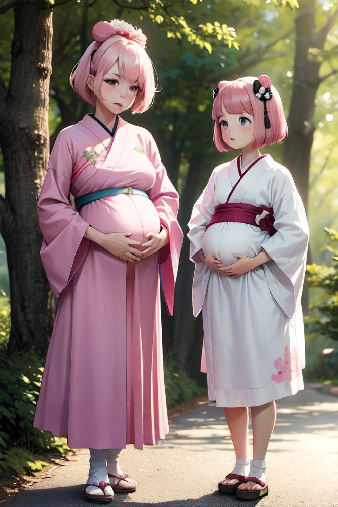 Anime Pregnant Small Tits 50s Age Sad Face Pink Hair Bobcut Hair Style Light Skin Soft Anime Forest Front View T Pose Geisha 3677829031451063049 - AI Hentai - #main