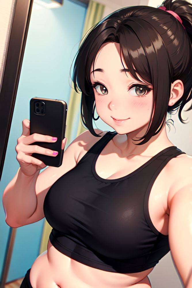 Anime Chubby Small Tits 80s Age Happy Face Brunette Ponytail Hair Style Light Skin Mirror Selfie Car Close Up View Working Out Bra 3677883148039605304 - AI Hentai - #main