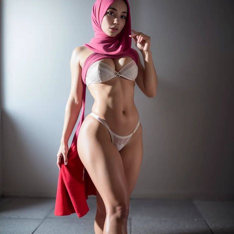 woman,thirties,(RAW photo, best quality, masterpiece:1.1), (realistic, photo-realistic:1.2), ultra-detailed, ultra high res, physically-based rendering,beautiful,Looking at viewer,hijab,high heels,standing,(adult:1.5) - #main