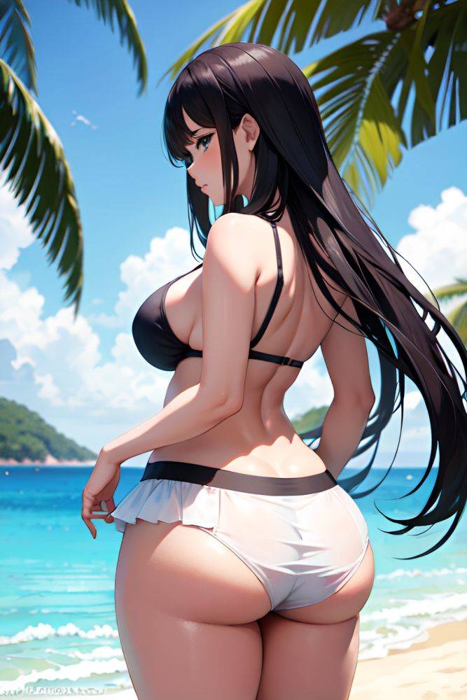 Anime Chubby Huge Boobs 80s Age Serious Face Black Hair Straight Hair Style Light Skin Soft + Warm Beach Back View Massage Mini Skirt 3681957352393354806 - AI Hentai - #main