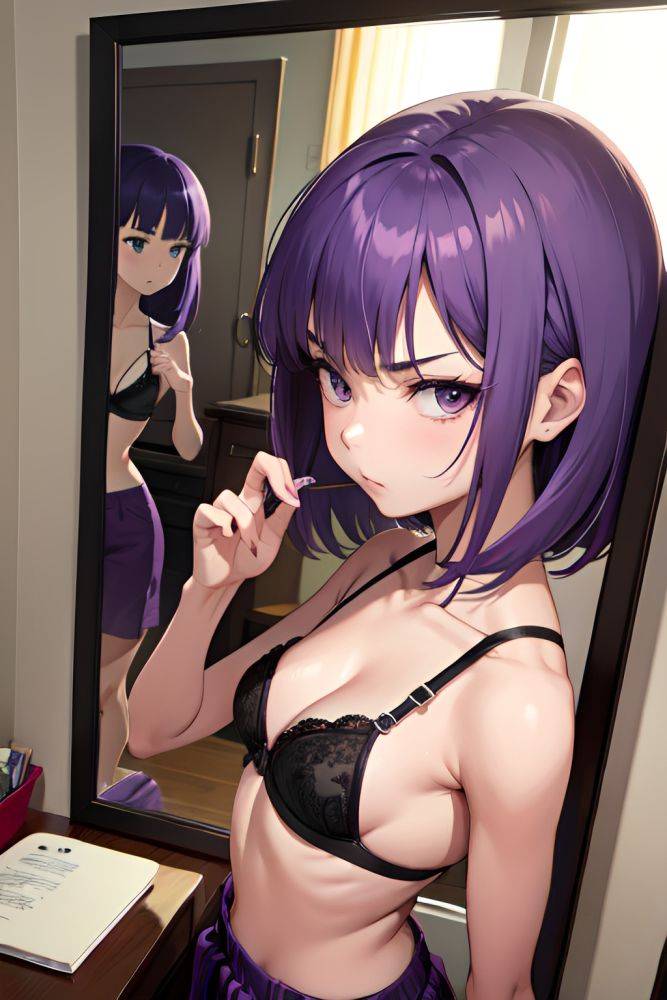 Anime Skinny Small Tits 50s Age Angry Face Purple Hair Bangs Hair Style Light Skin Mirror Selfie Meadow Side View Sleeping Bra 3681999872655355264 - AI Hentai - #main