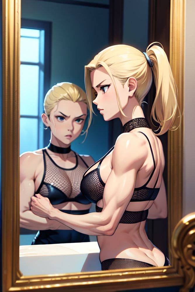 Anime Muscular Small Tits 60s Age Serious Face Blonde Slicked Hair Style Light Skin Mirror Selfie Street Front View Sleeping Fishnet 3682007605121173836 - AI Hentai - #main