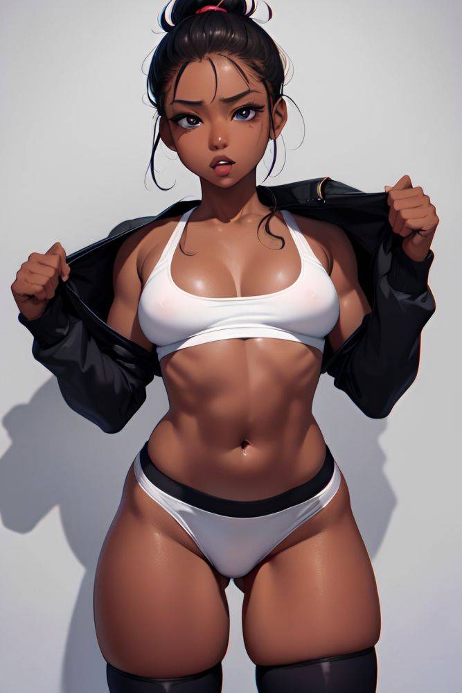 Anime Busty Small Tits 80s Age Ahegao Face Ginger Slicked Hair Style Dark Skin Dark Fantasy Stage Close Up View Working Out Bra 3682081049062931809 - AI Hentai - #main