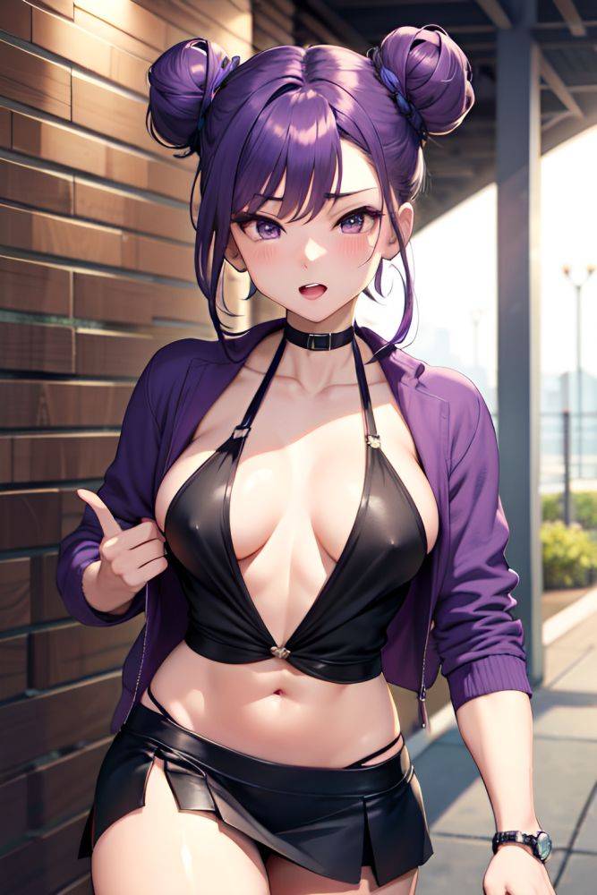 Anime Muscular Small Tits 50s Age Orgasm Face Purple Hair Hair Bun Hair Style Light Skin Charcoal Club Front View Plank Mini Skirt 3683777990644075879 - AI Hentai - #main