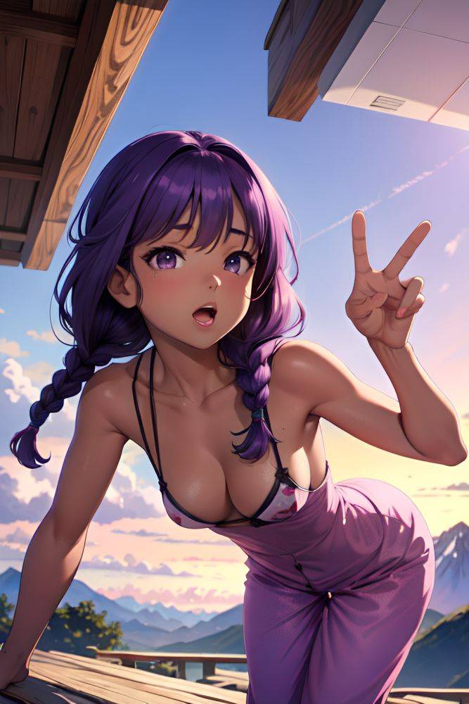 Anime Busty Small Tits 80s Age Orgasm Face Purple Hair Braided Hair Style Dark Skin Warm Anime Mountains Front View T Pose Pajamas 3683882358350430819 - AI Hentai - #main