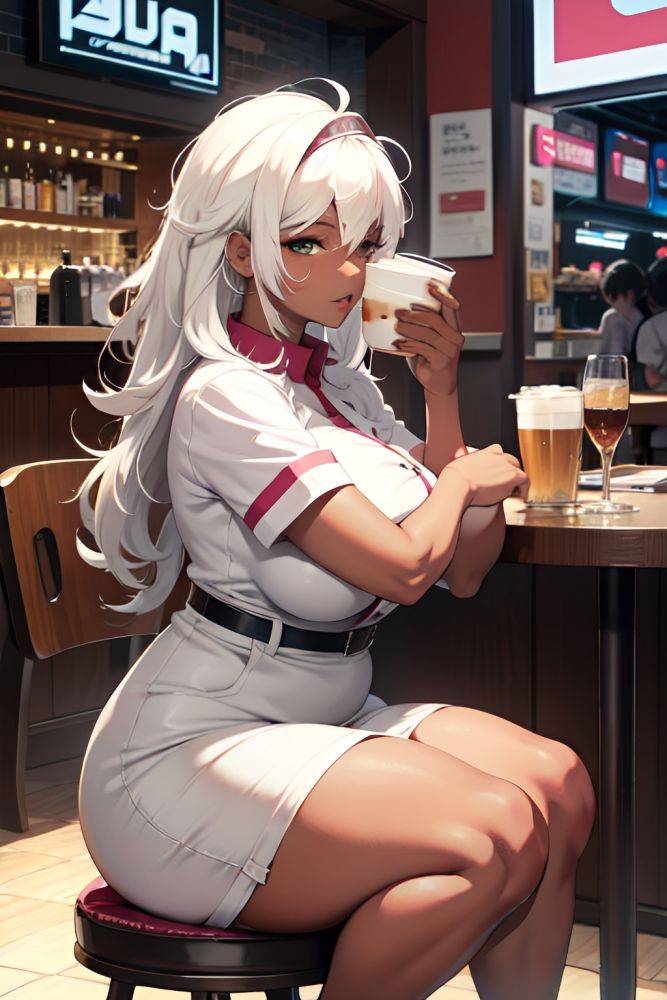 Anime Chubby Small Tits 20s Age Seductive Face White Hair Messy Hair Style Dark Skin Cyberpunk Cafe Side View Jumping Nurse 3684094957692642887 - AI Hentai - #main