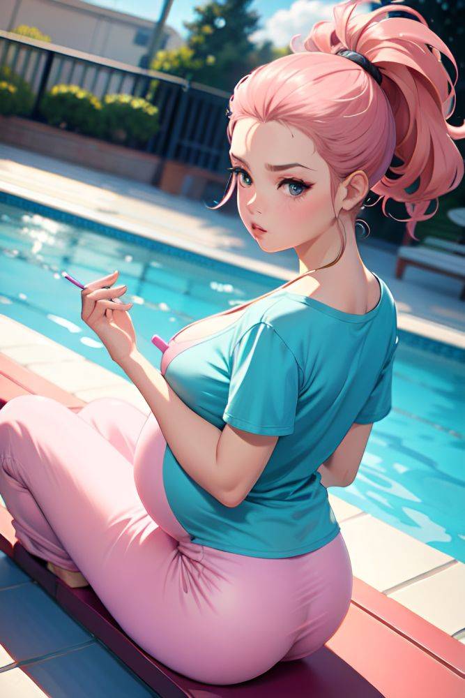 Anime Pregnant Small Tits 80s Age Pouting Lips Face Pink Hair Slicked Hair Style Light Skin Comic Pool Back View Bending Over Pajamas 3684183862386949998 - AI Hentai - #main