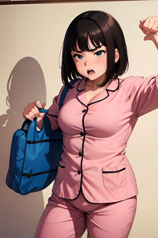 Anime Chubby Small Tits 60s Age Angry Face Brunette Bangs Hair Style Light Skin Comic Snow Side View On Back Pajamas 3684384866832873450 - AI Hentai - #main