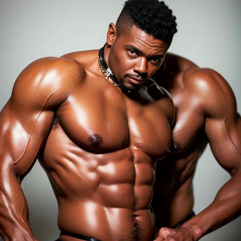 black people, ,(2men:2), manly man,elder,(RAW photo, best quality, masterpiece:1.1), (realistic, photo-realistic:1.2), ultra-detailed, ultra high res, physically-based rendering,muscular,tattoo,abs,collar,(adult:1.5) - #main