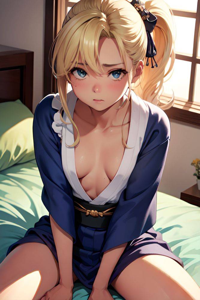 Anime Skinny Small Tits 50s Age Sad Face Blonde Ponytail Hair Style Dark Skin Watercolor Bedroom Close Up View Spreading Legs Kimono 3684547218886574682 - AI Hentai - #main