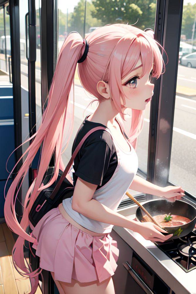 Anime Busty Small Tits 20s Age Shocked Face Pink Hair Pigtails Hair Style Light Skin Warm Anime Bus Side View Cooking Mini Skirt 3684922170614280237 - AI Hentai - #main