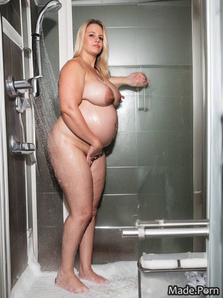 Nipples standing pregnant wife shower athlete ssbbw AI porn - #main