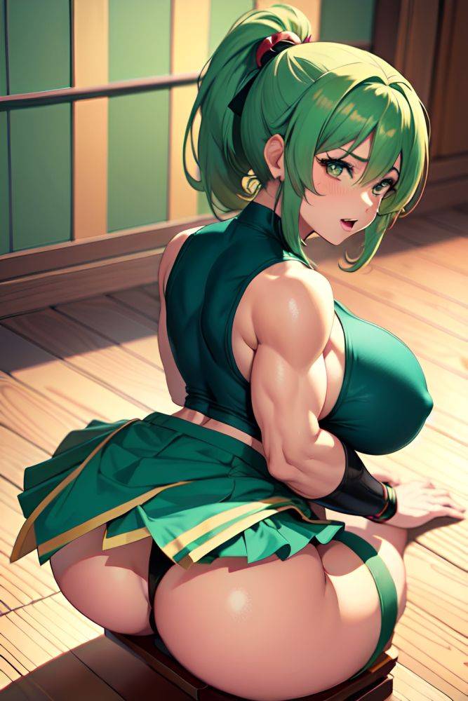 Anime Muscular Huge Boobs 60s Age Orgasm Face Green Hair Ponytail Hair Style Light Skin Crisp Anime Church Back View Massage Mini Skirt 3685080654909281163 - AI Hentai - #main