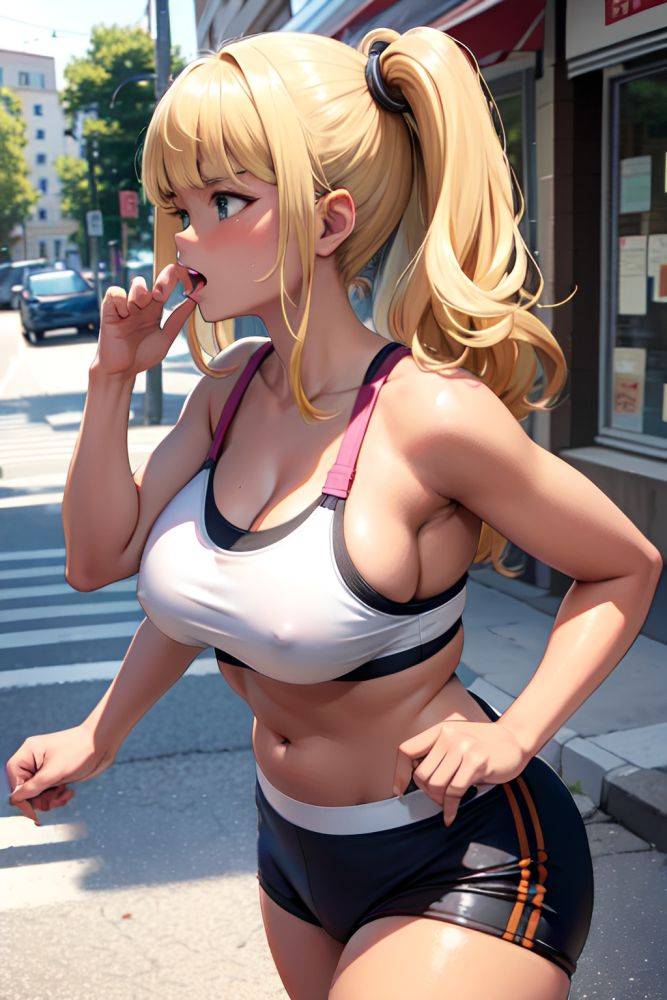 Anime Chubby Small Tits 80s Age Angry Face Blonde Bangs Hair Style Dark Skin Skin Detail (beta) Street Side View Yoga Teacher 3685328041701823278 - AI Hentai - #main