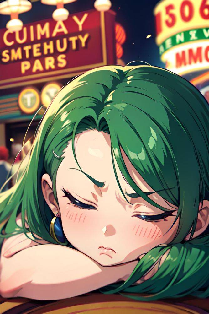 Anime Chubby Small Tits 30s Age Angry Face Green Hair Slicked Hair Style Light Skin Crisp Anime Casino Close Up View Sleeping Partially Nude 3685331909284210544 - AI Hentai - #main
