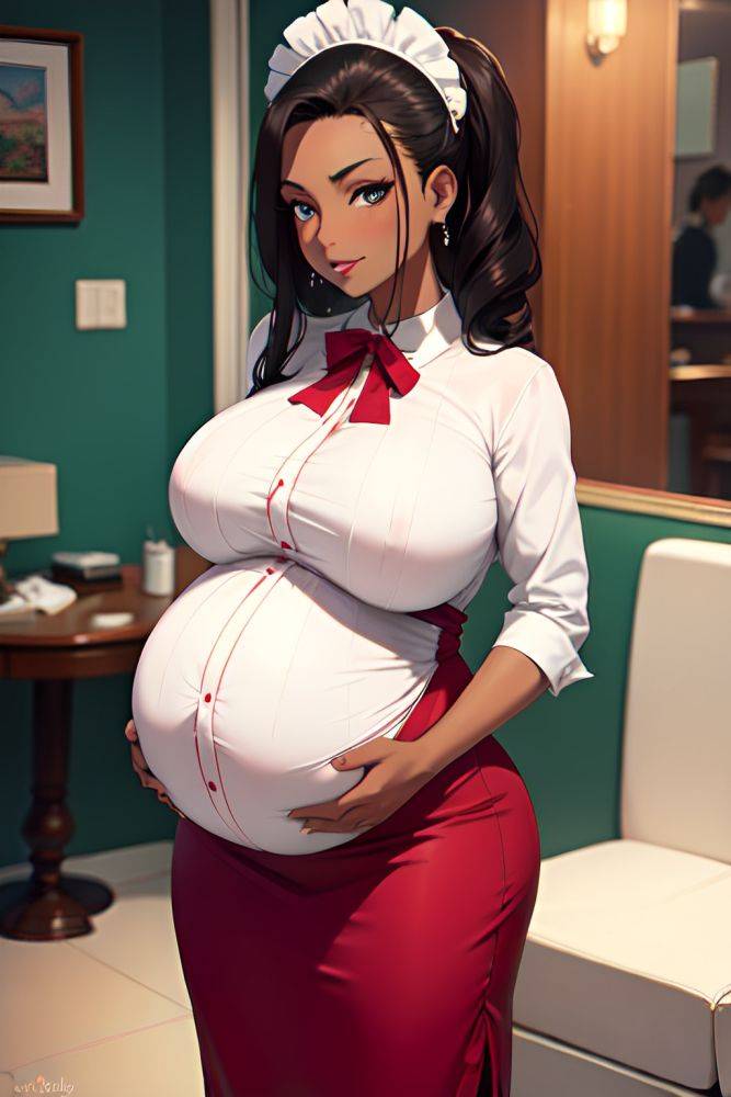 Anime Pregnant Huge Boobs 50s Age Seductive Face Brunette Slicked Hair Style Dark Skin Soft + Warm Casino Front View Massage Maid 3682169955509729442 - AI Hentai - #main