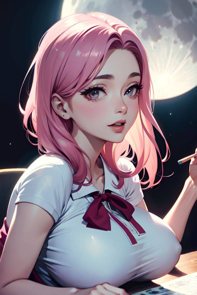 Anime Skinny Huge Boobs 60s Age Happy Face Pink Hair Slicked Hair Style Light Skin Painting Moon Close Up View Gaming Schoolgirl 3685529048285347783 - AI Hentai - #main