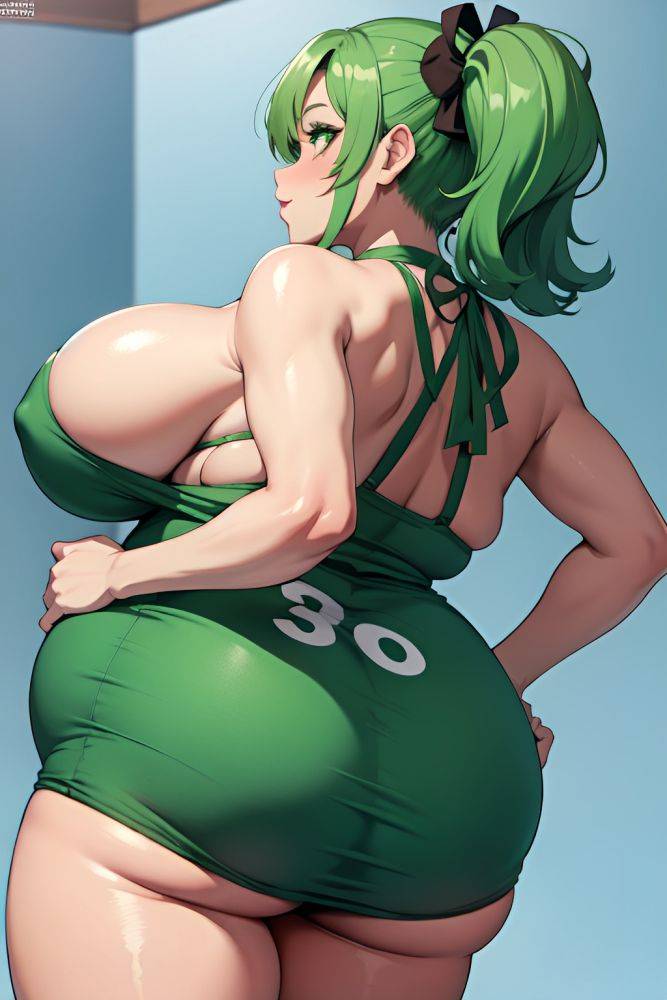 Anime Pregnant Huge Boobs 80s Age Seductive Face Green Hair Pigtails Hair Style Dark Skin Skin Detail (beta) Party Back View Jumping Goth 3685726186333025666 - AI Hentai - #main