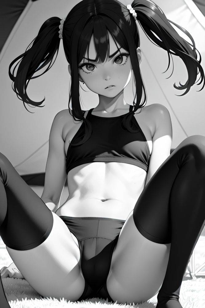 Anime Skinny Small Tits 70s Age Angry Face Brunette Pigtails Hair Style Dark Skin Black And White Tent Close Up View Cumshot Stockings 3685737782744885152 - AI Hentai - #main