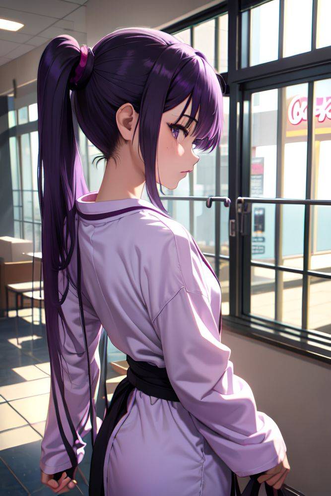 Anime Skinny Small Tits 40s Age Sad Face Purple Hair Pigtails Hair Style Light Skin Charcoal Mall Back View Working Out Bathrobe 3686220965337977065 - AI Hentai - #main