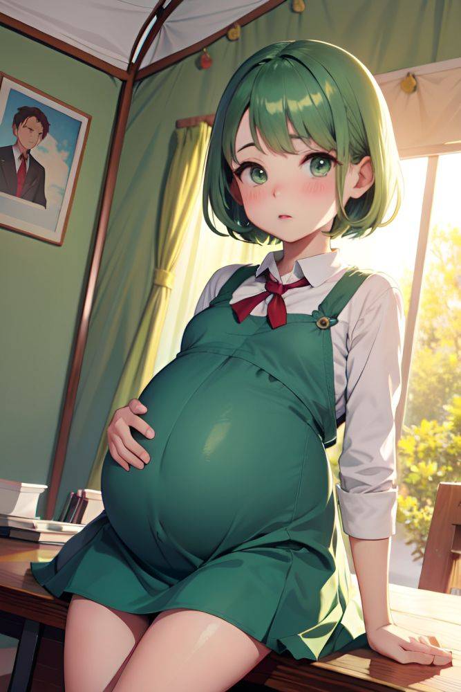 Anime Pregnant Small Tits 50s Age Shocked Face Green Hair Bangs Hair Style Light Skin Watercolor Tent Back View Jumping Schoolgirl 3686313736784760917 - AI Hentai - #main