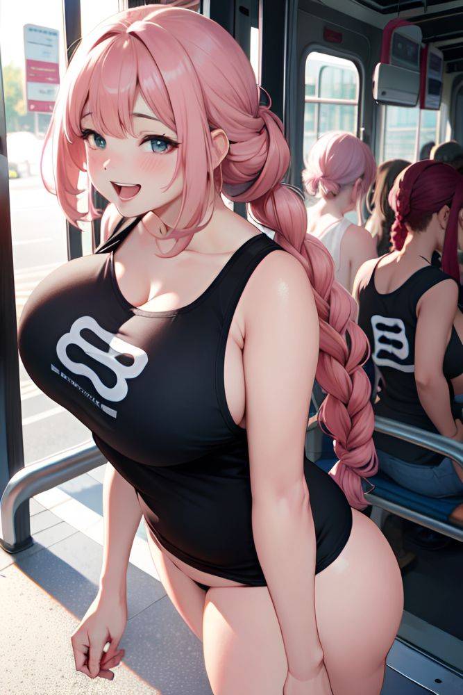 Anime Chubby Huge Boobs 18 Age Laughing Face Pink Hair Braided Hair Style Light Skin Charcoal Bus Back View Plank Partially Nude 3686615245164575067 - AI Hentai - #main