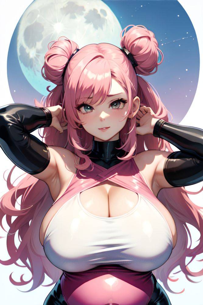 Anime Pregnant Huge Boobs 20s Age Seductive Face Pink Hair Hair Bun Hair Style Dark Skin Watercolor Moon Front View Working Out Latex 3686653899870681853 - AI Hentai - #main