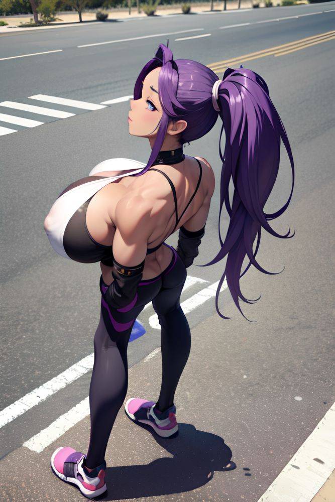 Anime Skinny Huge Boobs 18 Age Shocked Face Purple Hair Ponytail Hair Style Dark Skin 3d Desert Back View Bending Over Teacher 3686727343086407501 - AI Hentai - #main