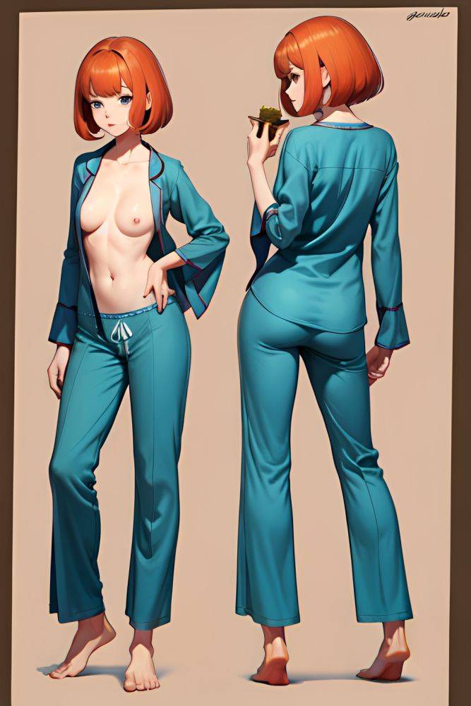 Anime Skinny Small Tits 60s Age Seductive Face Ginger Pixie Hair Style Dark Skin Vintage Wedding Back View Eating Pajamas 3686967001195902900 - AI Hentai - #main