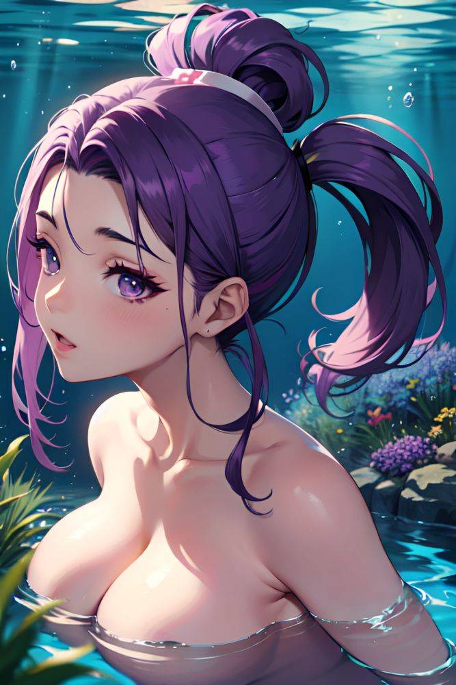 Anime Busty Small Tits 50s Age Ahegao Face Purple Hair Ponytail Hair Style Dark Skin Vintage Underwater Side View On Back Nurse 3687631864339972773 - AI Hentai - #main