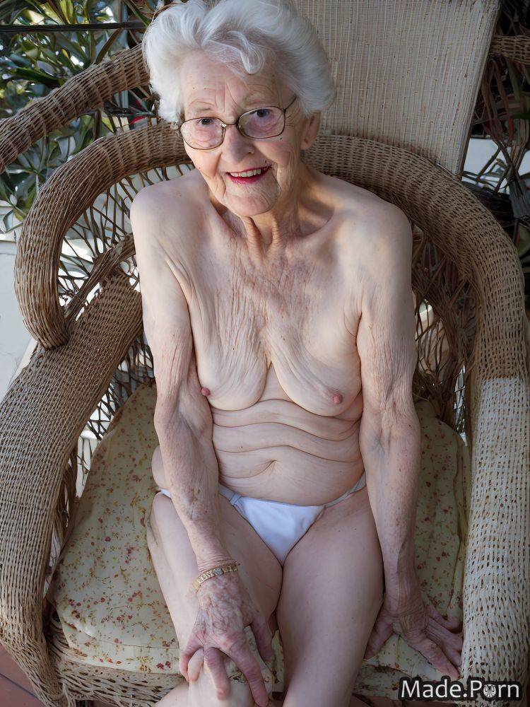 Fairer skin terrace woman white sitting 90 nipples AI porn - #main