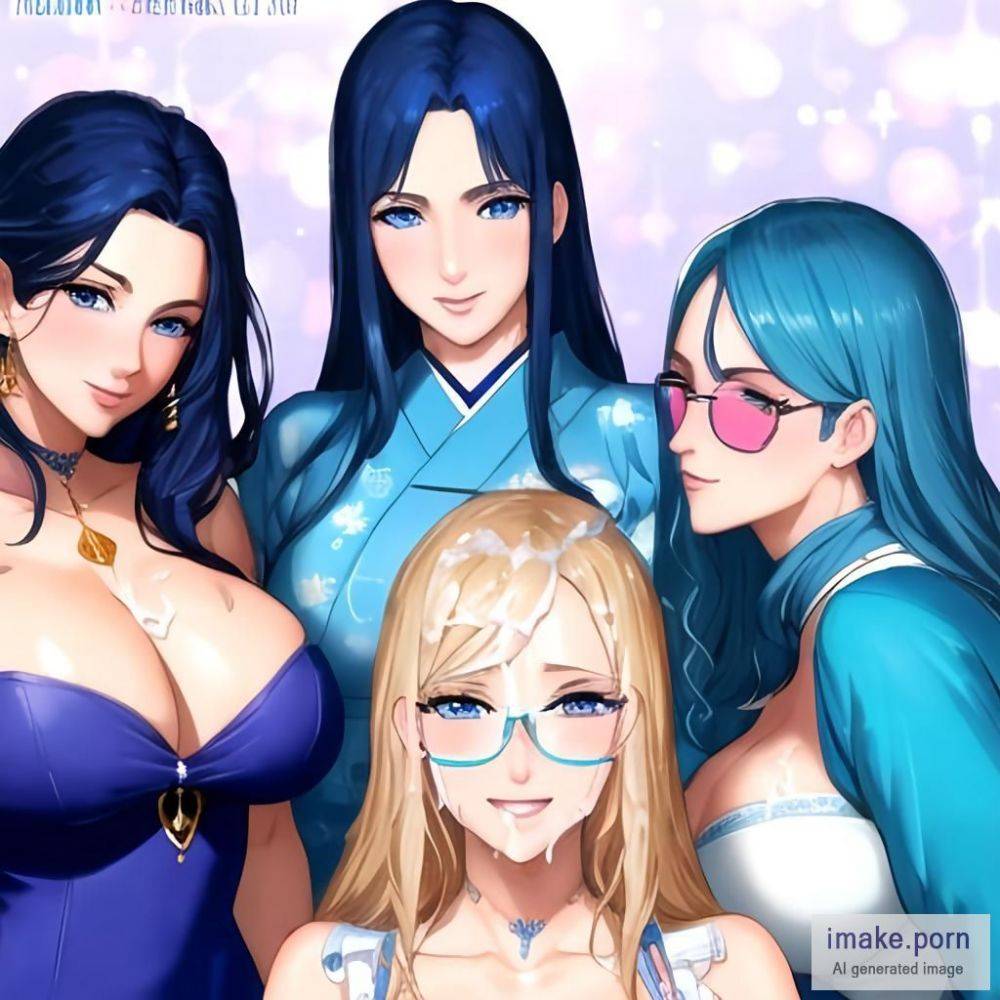 Three Girls, MILF, Hairy Pussy, Blue Eyes, Happy, Party, Facial,... - #main