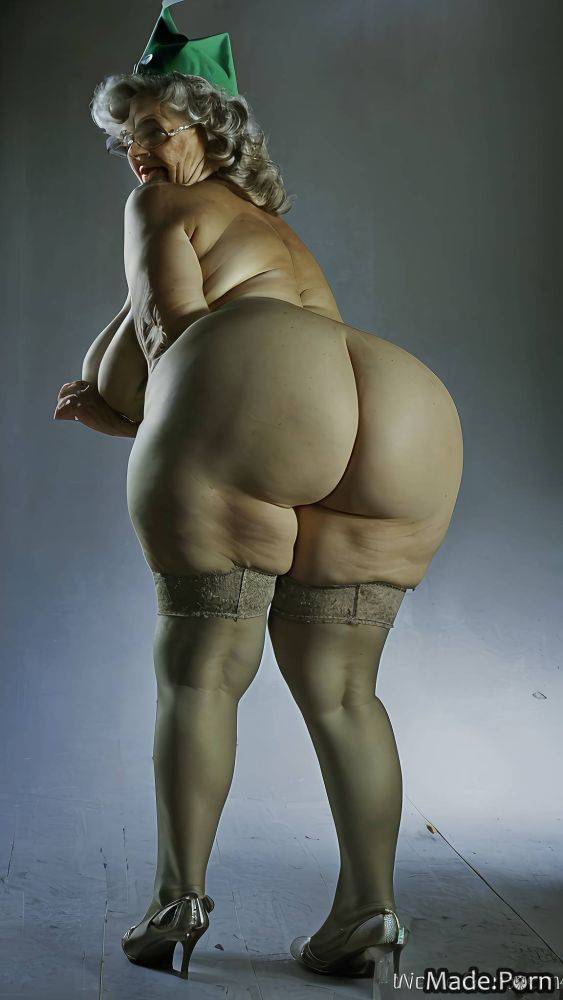 Fat woman chubby ssbbw witch green looking back AI porn - #main
