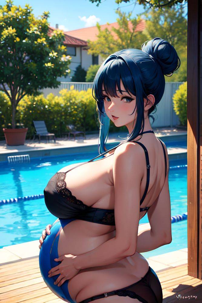 Anime Pregnant Huge Boobs 80s Age Orgasm Face Blue Hair Hair Bun Hair Style Dark Skin Painting Pool Back View Cumshot Lingerie 3683202035523414724 - AI Hentai - #main