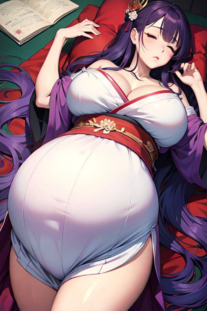 Anime Pregnant Huge Boobs 18 Age Sad Face Purple Hair Straight Hair Style Dark Skin Watercolor Wedding Front View Sleeping Geisha 3683256150587258735 - AI Hentai - #main