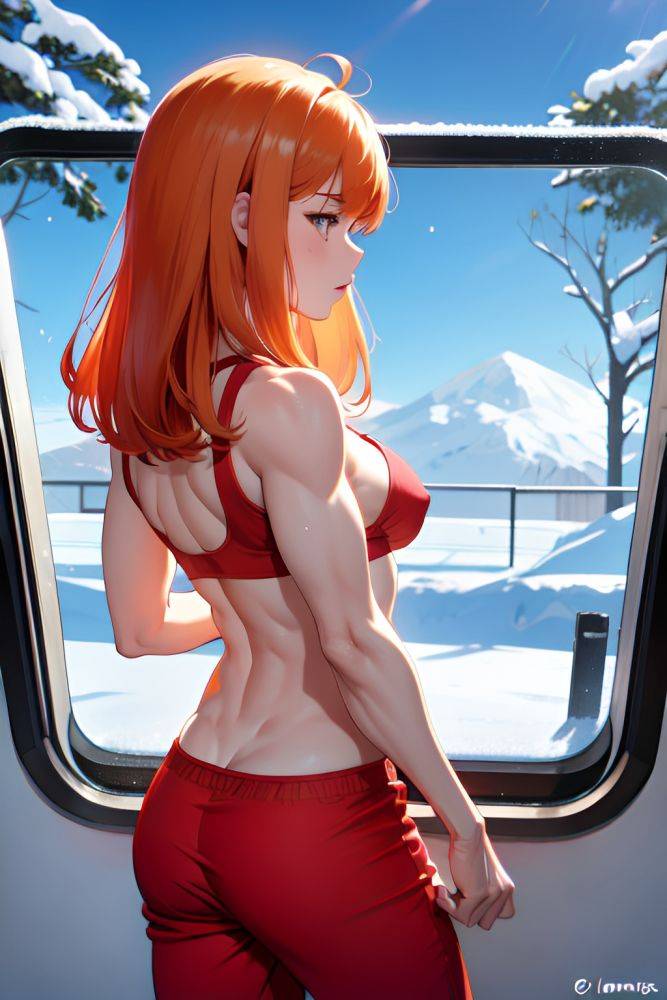 Anime Muscular Small Tits 60s Age Shocked Face Ginger Bangs Hair Style Light Skin Skin Detail (beta) Snow Back View Working Out Pajamas 3683379847171439837 - AI Hentai - #main