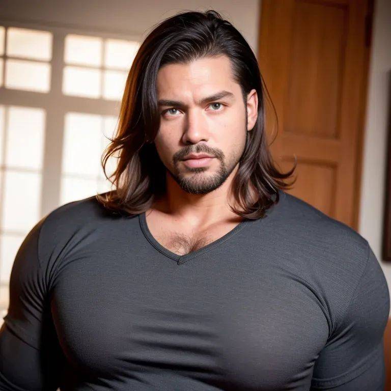 manly man,thirties,(RAW photo, best quality, masterpiece:1.1), (realistic, photo-realistic:1.2), ultra-detailed, ultra high res, physically-based rendering,long hair,double tail,(adult:1.5) - #main