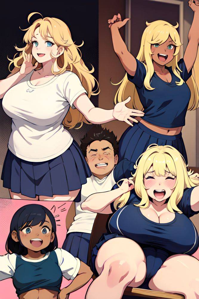 Anime Chubby Small Tits 80s Age Laughing Face Blonde Messy Hair Style Dark Skin Comic Stage Front View Working Out Schoolgirl 3687840599816459812 - AI Hentai - #main