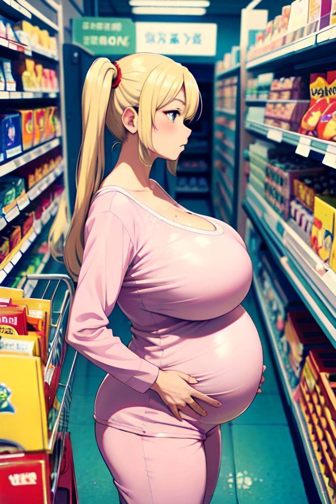 Anime Pregnant Huge Boobs 70s Age Sad Face Blonde Pigtails Hair Style Light Skin Comic Grocery Side View Bathing Pajamas 3689375193257450537 - AI Hentai - #main