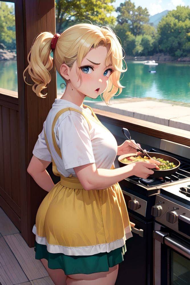 Anime Chubby Small Tits 40s Age Angry Face Blonde Pixie Hair Style Dark Skin Vintage Lake Side View Cooking Mini Skirt 3689452502498011477 - AI Hentai - #main
